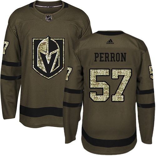 Adidas Golden Knights #57 David Perron Green Salute to Service Stitched NHL Jersey